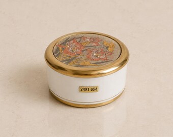 Jewelry Dish with 24k Gold Lid