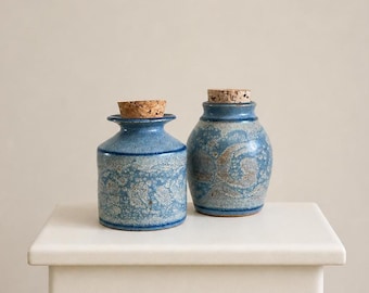 Artisan-Made Stoneware Canisters (Set of 2)