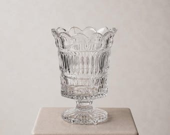 Vintage Cut Crystal Pedestal Vase