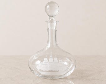 Vintage Toscany Glass Clipper Ship Decanter