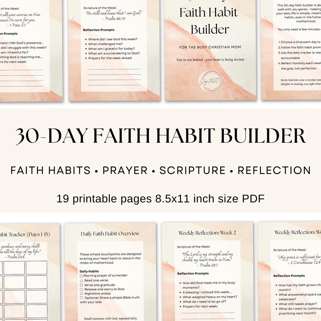 30 Day Faith Habit Tracker Printable | Christian Prayer & Bible Reading ...