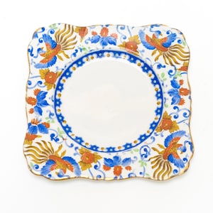 Vintage Winton Ware Square Plate – Hand-Painted Imari Style Phoenix & Floral Pattern – Grindley England