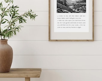 His Burden is Light / Matthew 11:28 Scripture Wall Print