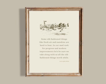 Laura Ingalls Wilder Quote Print | Vintage Farmhouse Art