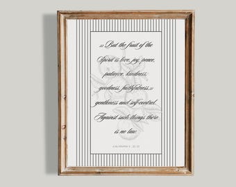 Fruit of the Spirit Scripture Poster Matte Vertical Poster | Galatians 5:22-23