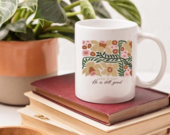 Hand-Drawn Floral Bouquet Mug | Ceramic Mug