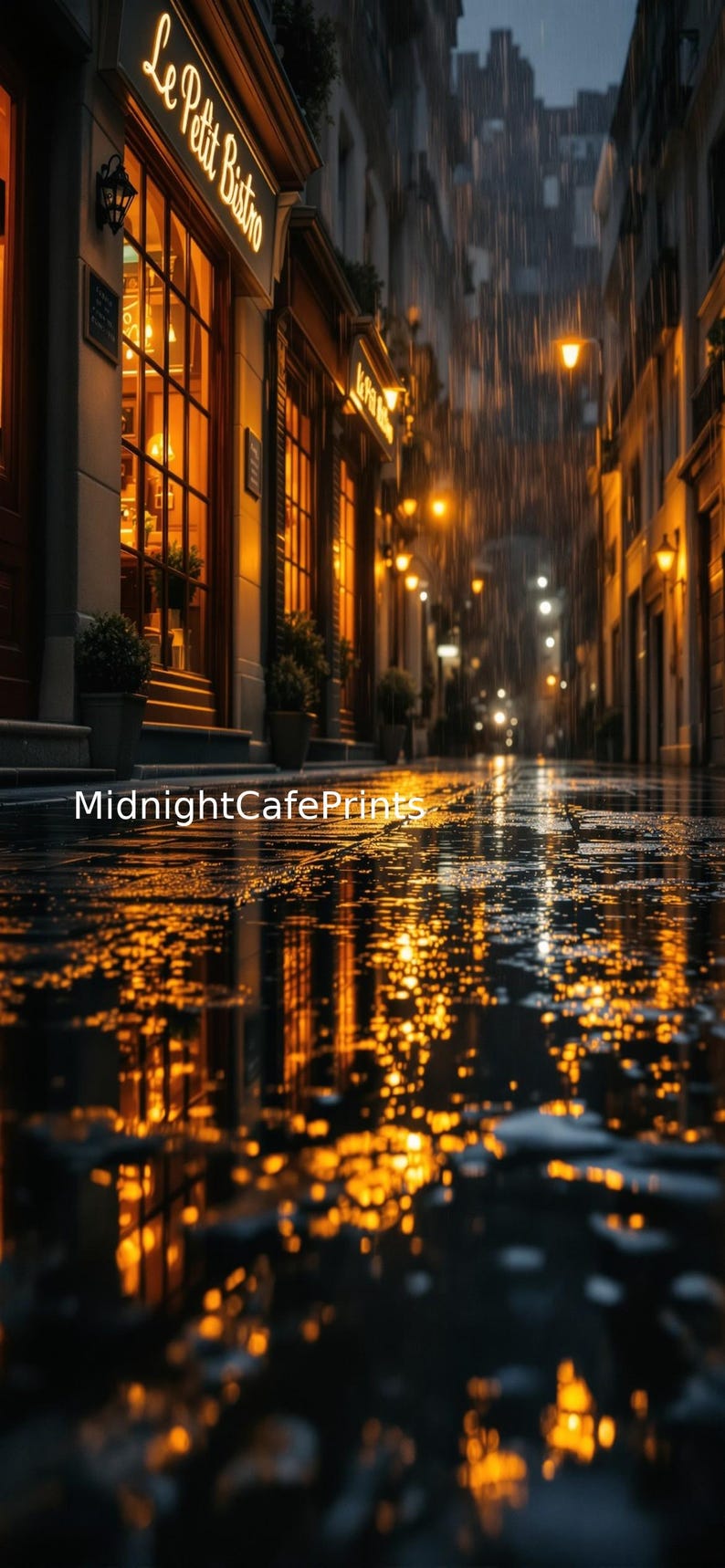 Cozy Rainy Café Street Wallpaper Pack | Warm European Night | Dreamy ...