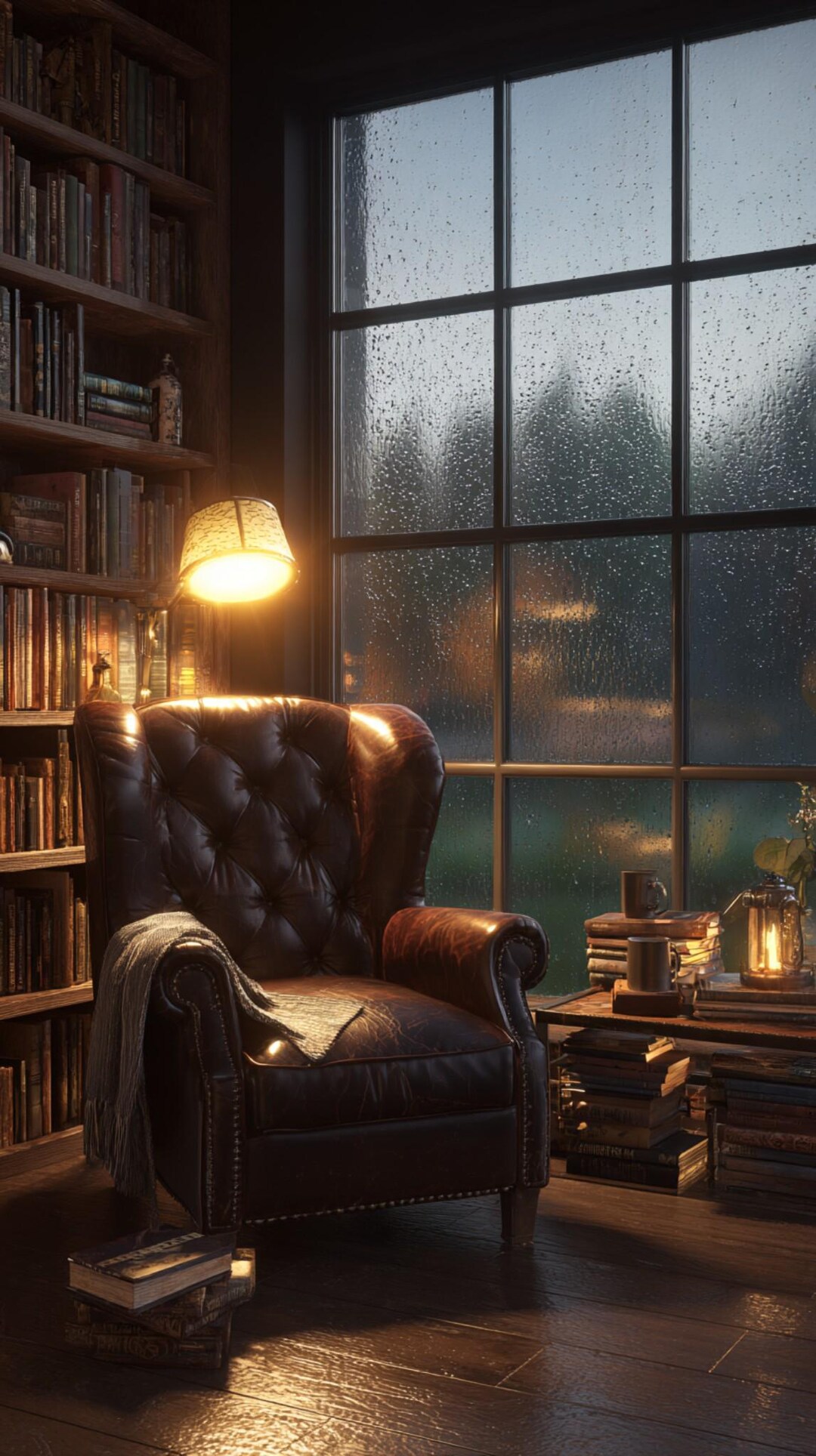 Library Backgrounds Rainy Cozy Library Rain Wallpaper Pack | Dark Academia, Rainy Window Phone ...
