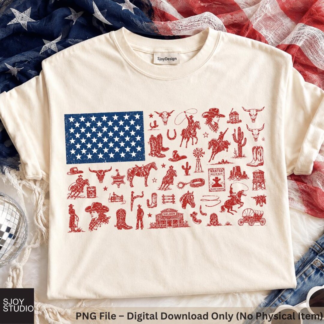 Patriotic Rodeo PNG, Western PNG Trendy 250 Years Freedom Fourth of ...