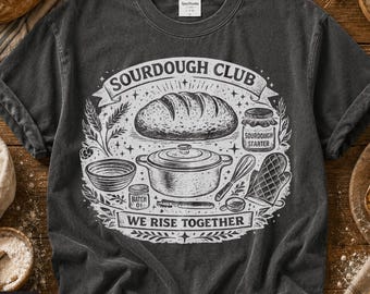 Cita del Club de Masa Madre PNG, Sublimación de Camiseta de Panadero de Granjero, Horneado de Pan PNG, Estilo Cottagecore Rústico Despierta y Hornea Mamá de Granjero PNG