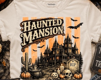 Paquete de 3 imágenes PNG de Casa Embrujada, Mansión Embrujada de Halloween PNG, Halloween del Oeste PNG, Gráfico de Camiseta de Calabaza de Vaquero a Rayas, Temporada Espeluznante de Rodeo