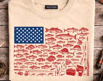 PNG de caza y pesca patriótica de EE. UU., diseño de camiseta con la bandera de caza estadounidense, PNG de bandera estadounidense retro de pesca y caza, pescadores del 4 de julio