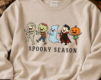 Temporada espeluznante Lindo Calabaza Momia Fantasma Zombie Vampiro cara sonriente PNG, Diseño de sublimación de otoño, Es la temporada, Gráfico de garabato de Halloween
