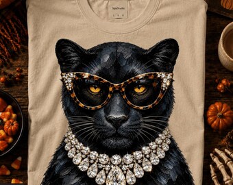 Pantera Glam PNG / Diseño Bling / Diseños Cotidianos / Boujee PNG / Estampado de Leopardo PNG / Gráfico de Estampado Animal Preppy / Pantera Negra PNG
