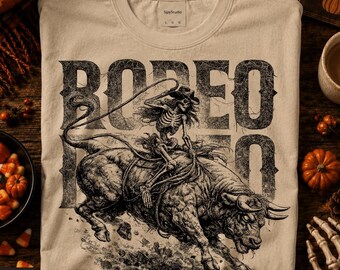 Rodeo Cowgirl PNG, Howdy Halloween, Ghost Bull Rider Graphic. Rustic Country Cowboy Cowgirl Sublimation, Trendy Western Halloween PNG