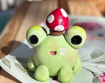 Frog Clay Figurine