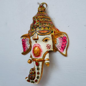 Handmålad metallväggbonad i Ganesha | Hinduisk konstdekor, Jaipur Indien