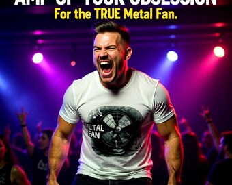 Metal Fan T-Shirt Retro Electric Fan Image Music Note Design Heavy Metal Rock Show Shirt Band T Gift for Him shirt Boyfriend Campus Gear