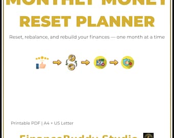 Monthly Money Reset Planner | Budget Rebuild & Expense Audit | Printable PDF