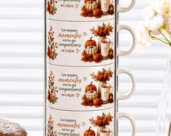 Set of 4 Personalized Espresso Cups with Gold Metal Stand, 6 oz Coffee Mug Set, Custom Design, Roses, Countries or Pet Theme