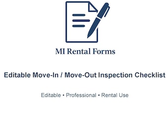Editable Move-In/Out Inspection Form | Rental Condition Report (PDF + Word)
