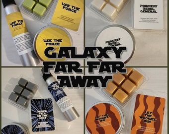 Galaxy Far Far Away collection Scented Candles, Wax Melts and Room Sprays