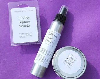 Liberty Square Snacks Funnel Cake Scented Wax Melts, Candles and Room Spray