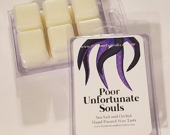 Poor Unfortunate Souls Wax  Melts or candles - Sea Salt and Orchid- Little Mermaid Disney Inspired Scented Wax Tart- Wax melts