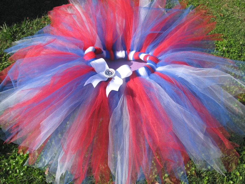 White and Blue adult or running-costume or cosplay Captain America Avengers Tutu-Red child