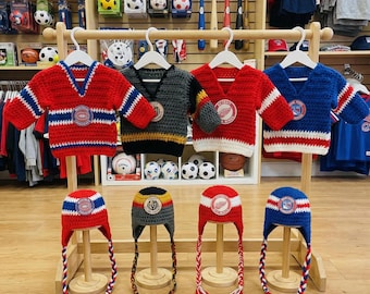 Camiseta y gorro de hockey para bebé recién nacido - Conjunto de hockey de 3 meses