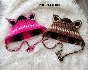 Crochet Cat Ear Hat Pattern, Teen & Ladies Sizes (PDF Pattern)