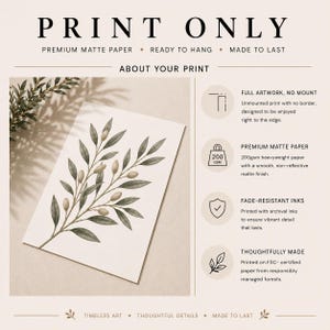 The image is a print advertisement for premium matte paper, featuring a close-up of a leafy plant on a white background.