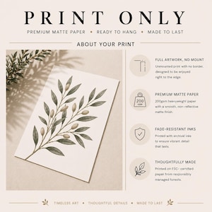 The image is a print advertisement for premium matte paper, featuring a close-up of a leafy plant on a white background.