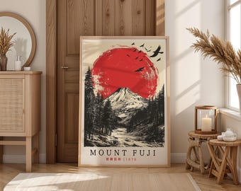草間彌生 富士山 アートプリント：日本の風景ポスター - Etsy 日本
