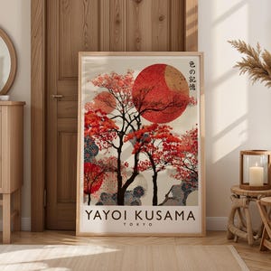 Japanese Floral Exhibition Poster Kusama Inspired Pop Art Flower