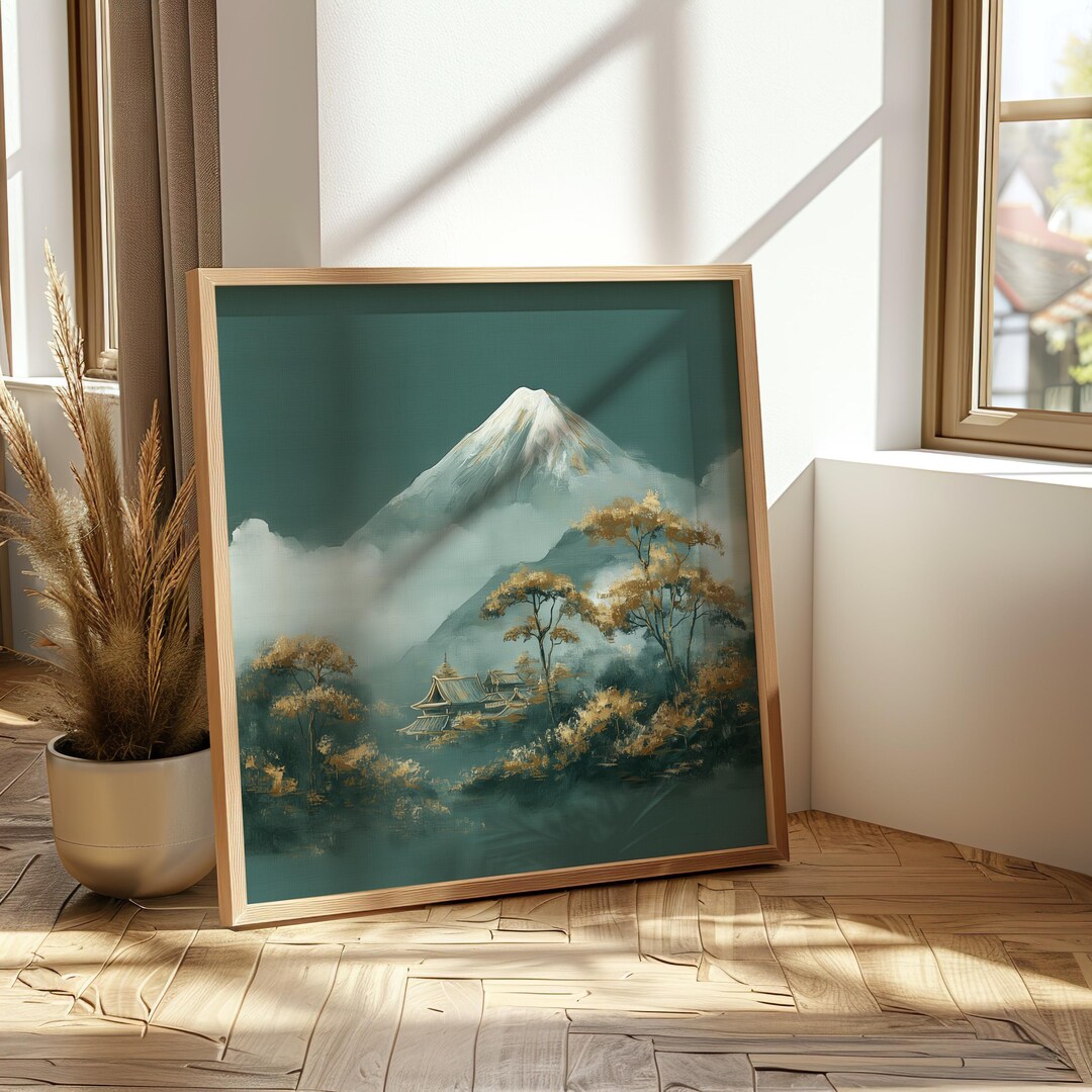 Mount Fuji Art Print Japanese Sakura Landscape Wall Art Mountain ...