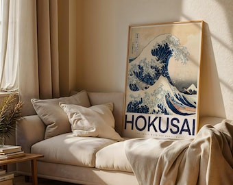 Great Wave Hokusai Art Print Japanese Wall Art Ocean Wave Poster Mount Fuji Coastal Interior Decor Ukiyoe Style Artwork Classic Fine Art