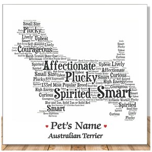 Personalized Dog Owner Portrait for Mom Gift art - Custom Pet Loss Memorial Gift Portrait Dog - Australian Terrier Dog Portraits With Names