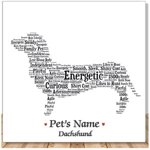 Personalized Dachshund Dog Owner Art Print Gift | Custom Dog Lover Doxie Mom Gifts | Dog Portrait Wall Art |Pet Loss Memorial Gift
