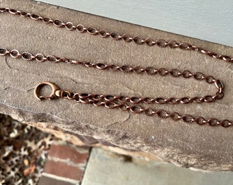 Antique Copper Oval Fancy Chain Lanyard ID Badge Chain Lanyard