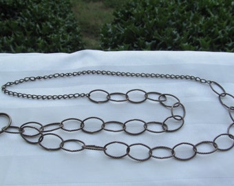 Antique Brass Chain ID Badge Lanyard Twisted Links Chain Lanyard