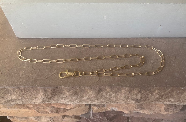 Gold Paperclip Chain Lanyard for ID Badge image 7