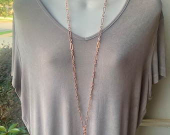 Copper Paperclip Chain ID Badge Lanyard Shiny Copper Chain Lanyard