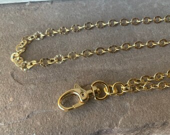 14k Gold Filled Chain ID Badge Lanyard Large Hammered 12mm x 10mm Chain Links