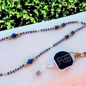 Pittsburgh Panthers ID Badge Bead Lanyard Blue & Gold ID Badge Holder