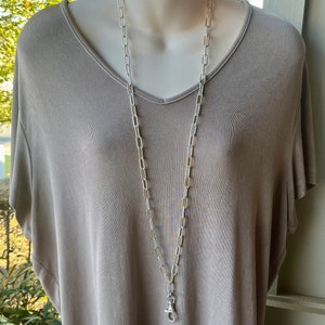 Silver and Gold Paperclip Chain Lanyard for ID Badge