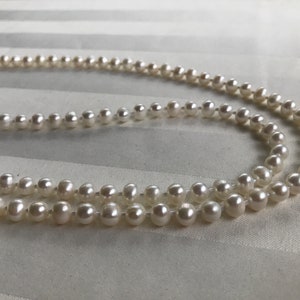 White Cultured Freshwater Pearl Lanyard Beaded Lanyard Necklace ID Badge Holder image 6