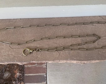 Bronze Paperclip Chain Lanyard for ID Badge Antique Brass Chain