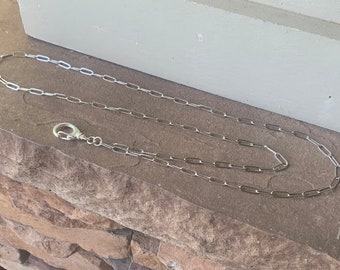 Silver Paperclip Chain ID Badge Lanyard