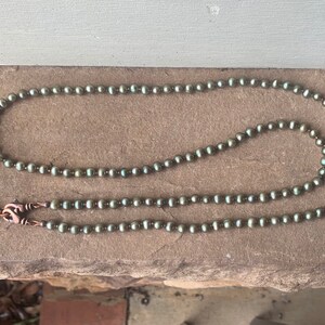Khaki Freshwater Pearl Lanyard ID Badge Beaded Lanyard Necklace ID Badge Holder